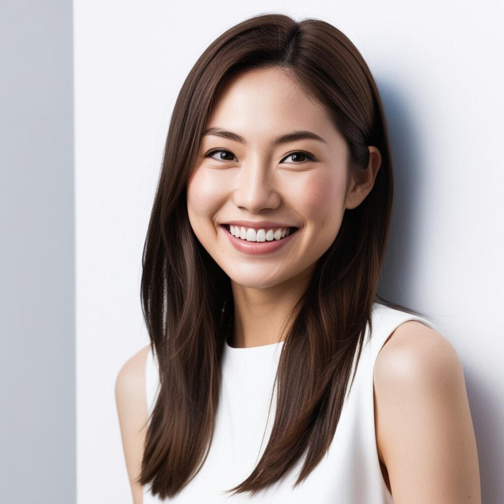 セミロングヘア女性